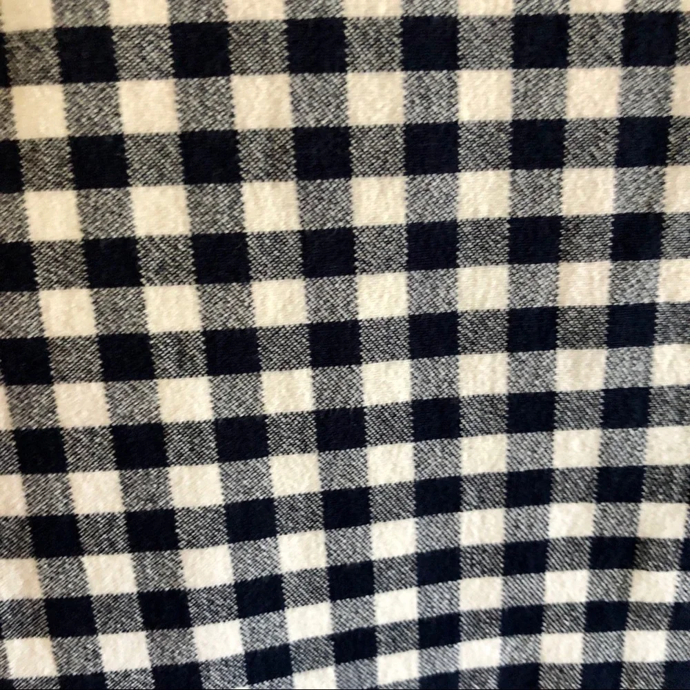 J. Crew Navy Blue and White High Waisted Cropped Gingham Pants
